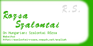 rozsa szalontai business card